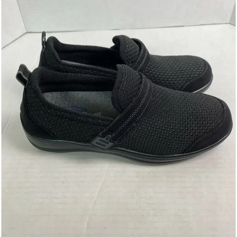 Orthofeet Quincy Stretch Slip On Shoes Size 9B 821 Black Women’s Comfort Strap
